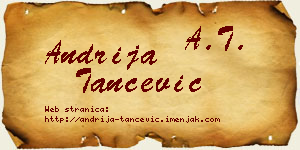 Andrija Tančević vizit kartica